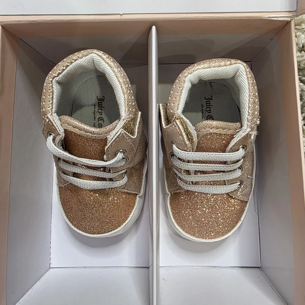 Juicy Couture Kids Shimmering Gold Sneakers